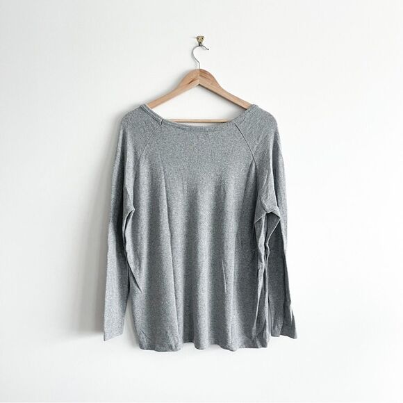 Brandy Melville Sweater V-Neck Gray Wool Blend Women's One Size Lightweight - Picture 2 of 7
